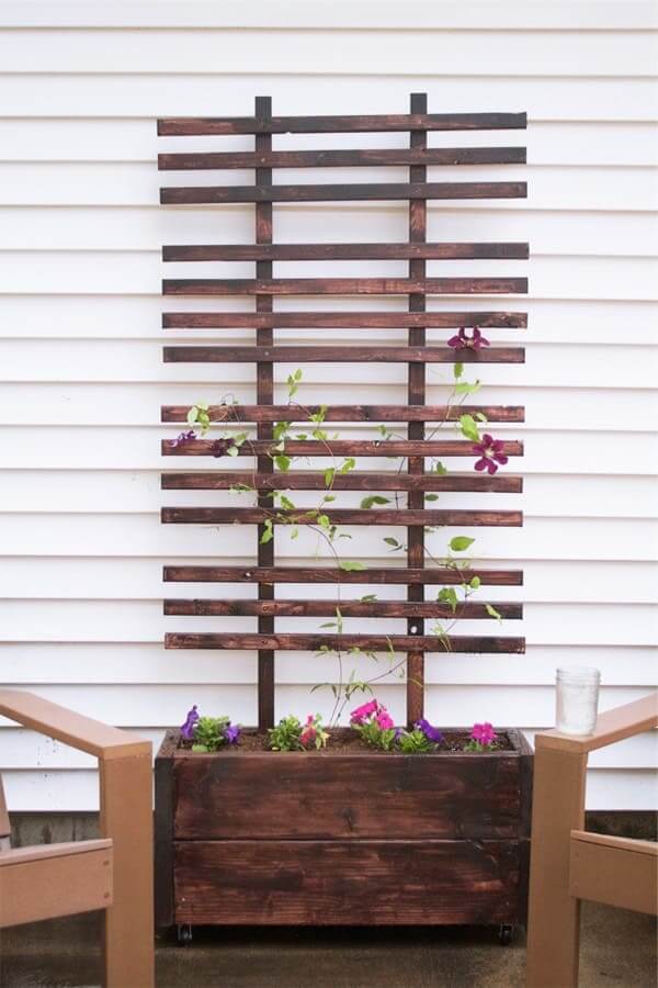 trellis wooden planter box