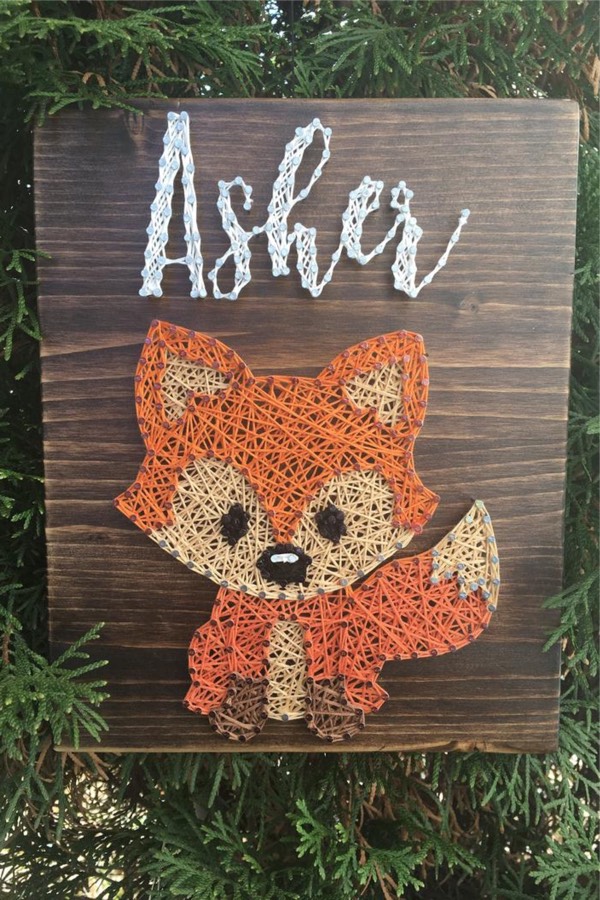 Personal Kids’ String Art Sign with Character