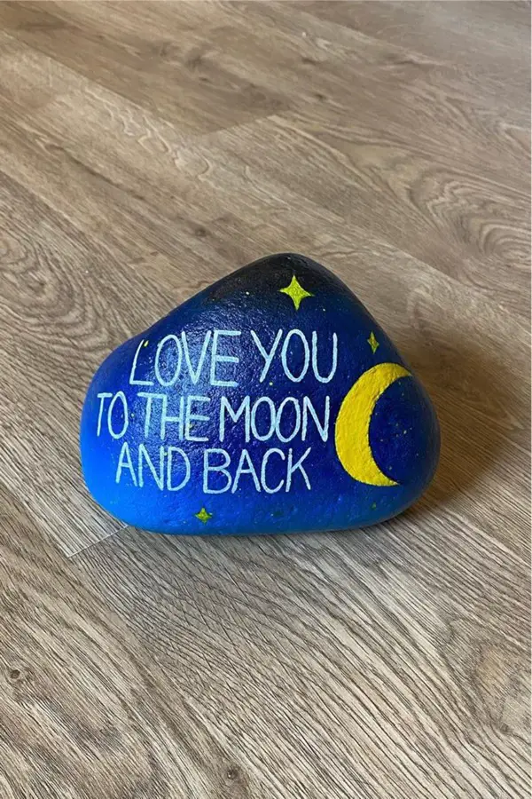 painted rock with love quote