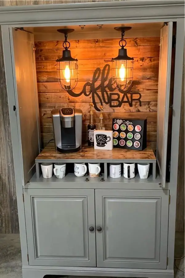 Farmhouse Coffee Bar from Old Cabinet