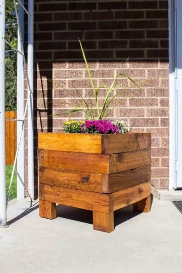 wooden square planter box