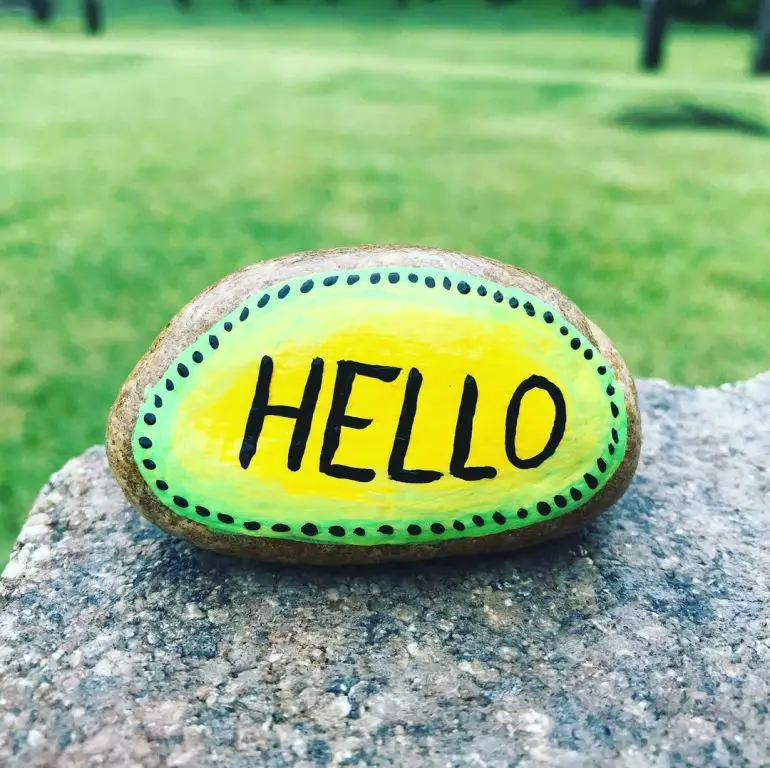 Hello Painted Pebble