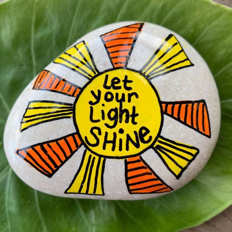Let Your Light Shine Painted Stone