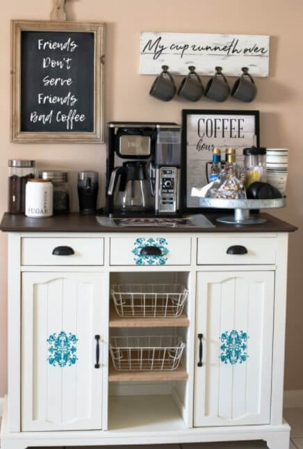 Coffee Stand from an Old Kitchen Cabinet