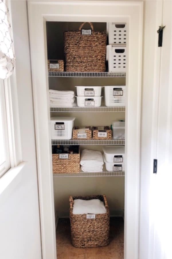 Bathroom Closet With Labels