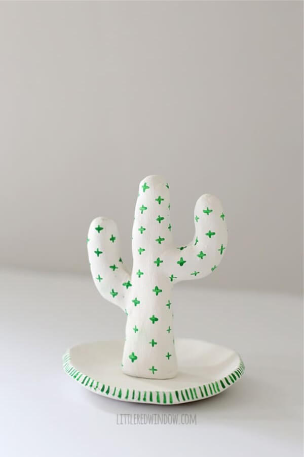 Clay Cactus Ring Holder