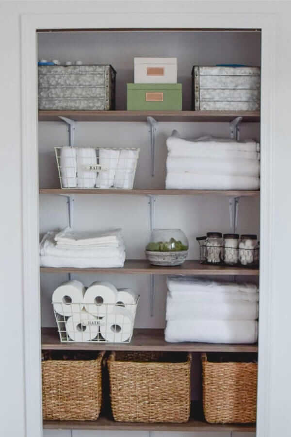 DIY Linen Closet Shelves best linen closet makeover