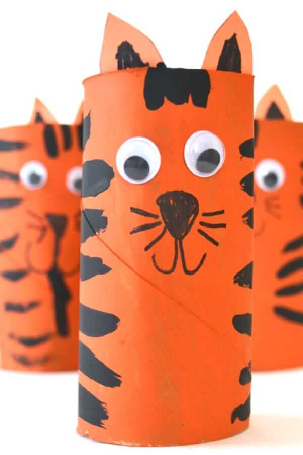 Cardboard Tube Tiger Craft for Kids