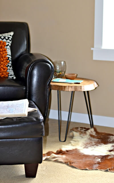 DIY Live Edge Hairpin Leg Side Table