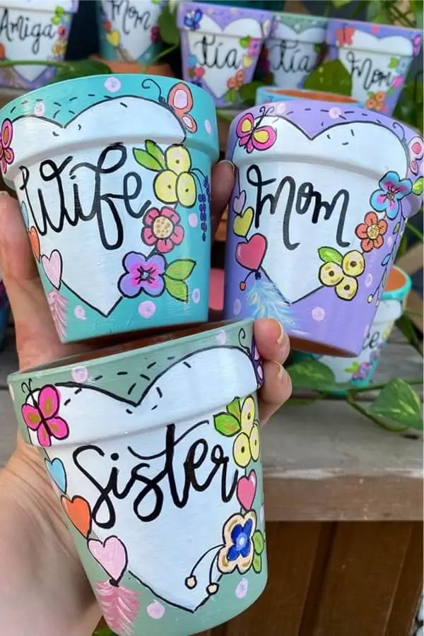 Painted Flower Pot Gift Idea -