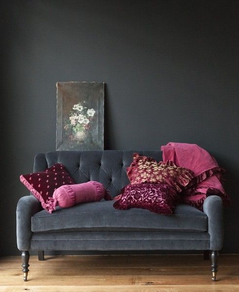 formal and fun throw pillows with dark gray couch