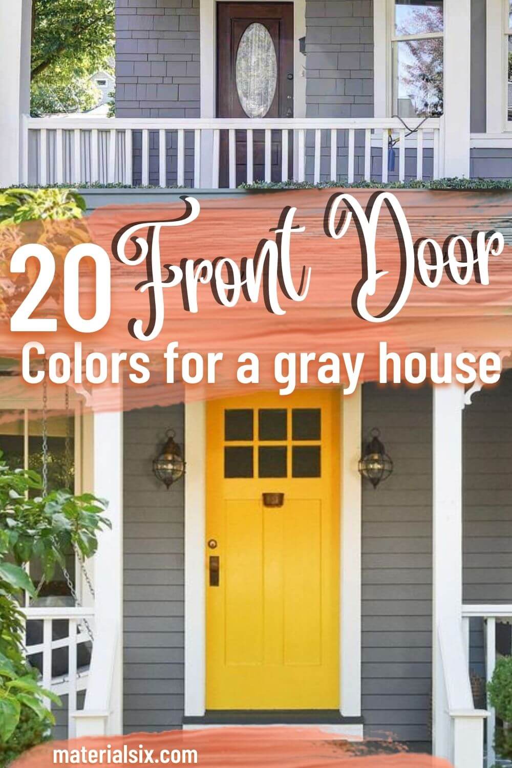 20 Beautiful Front Door Colors For A Gray House