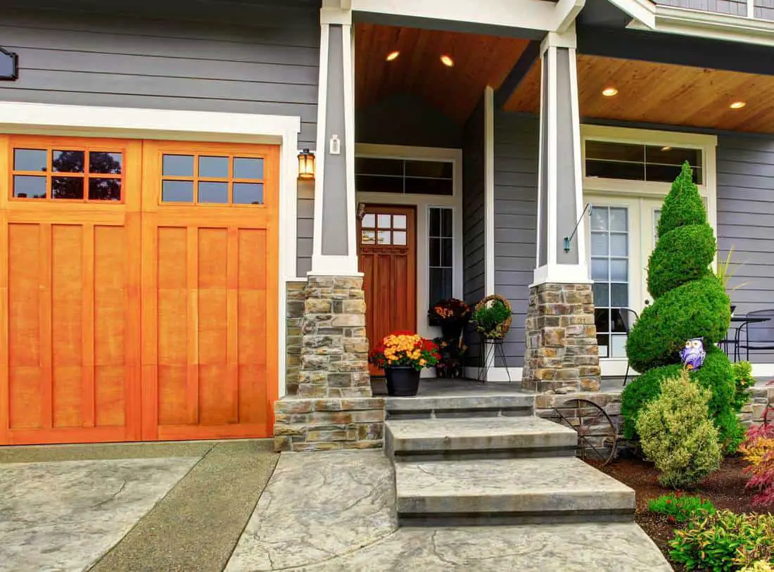 Quaint Brown - Gray House front Door Colors