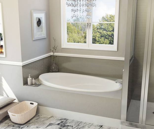 Gray Contemporary Style - drop-in tub ideas