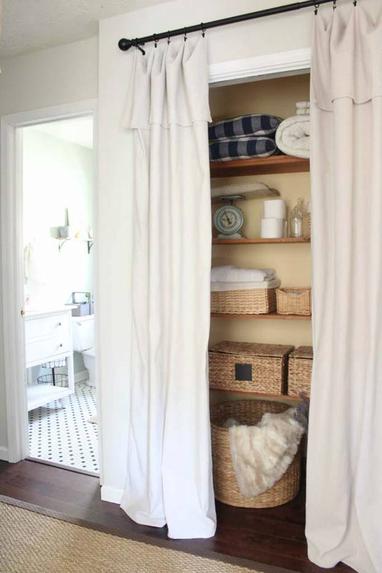 20 Curtain Closet Door Ideas To Make, Replace Sliding Closet Doors With Curtains