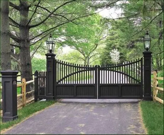 Simple Wooden Gate with Light