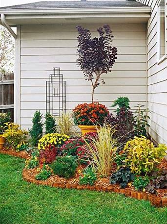 Colorful Corner Flowers Bed