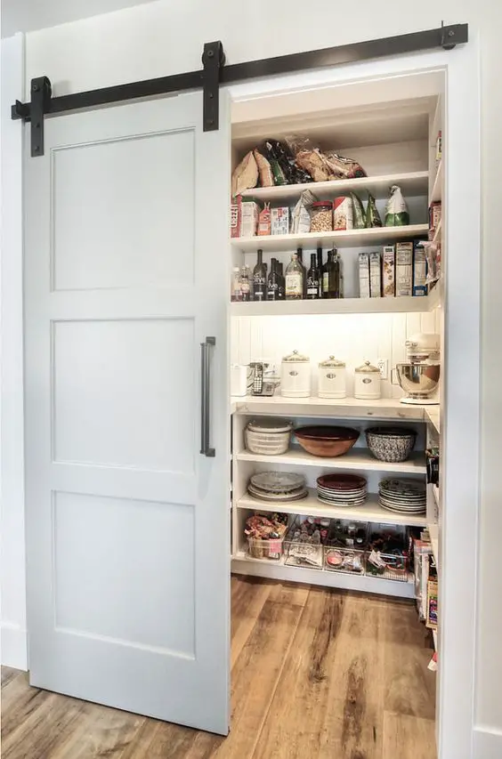 Modern White Closet - Barn Door Closets