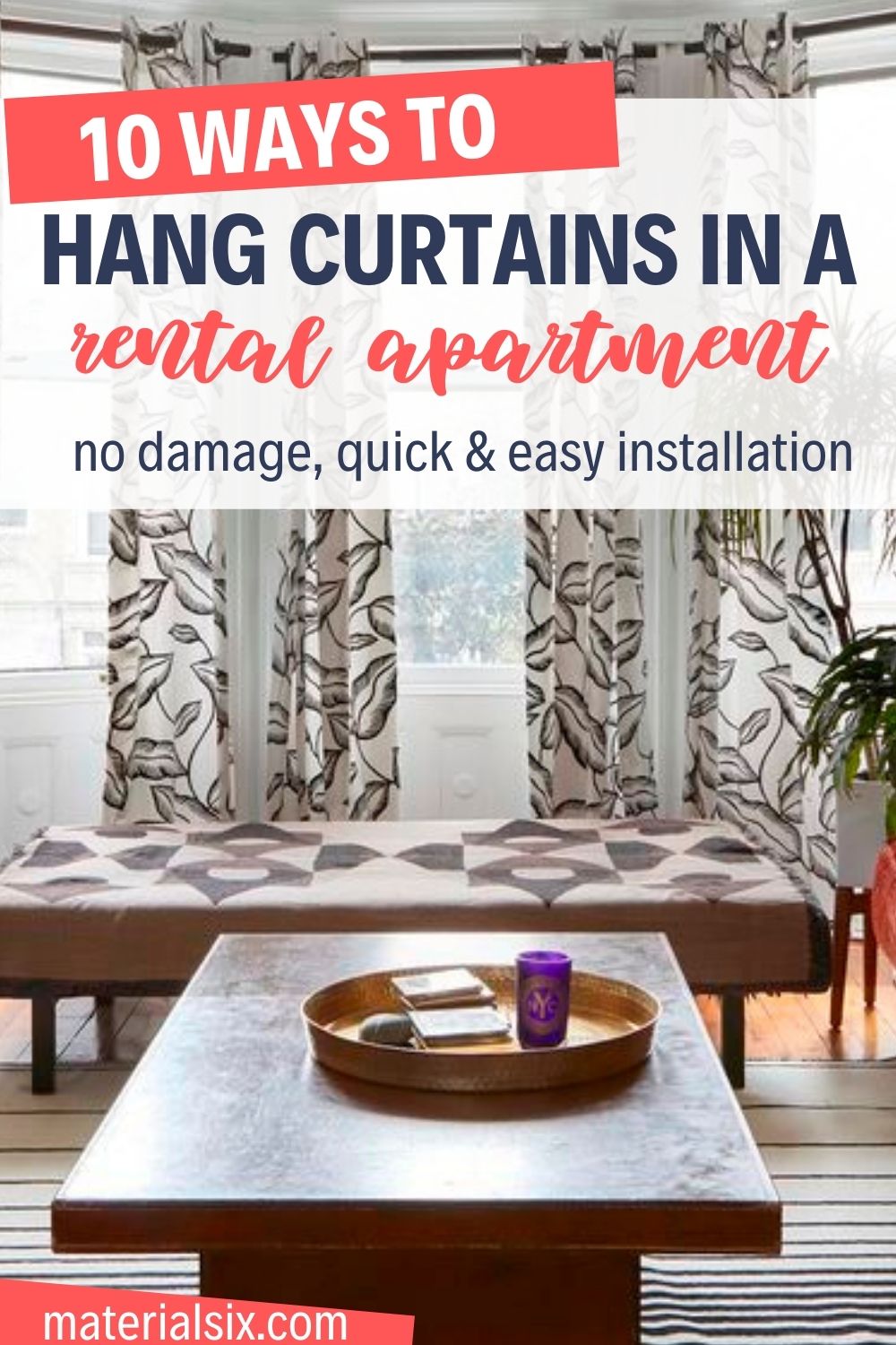 how to hang curtains in a rental apartment