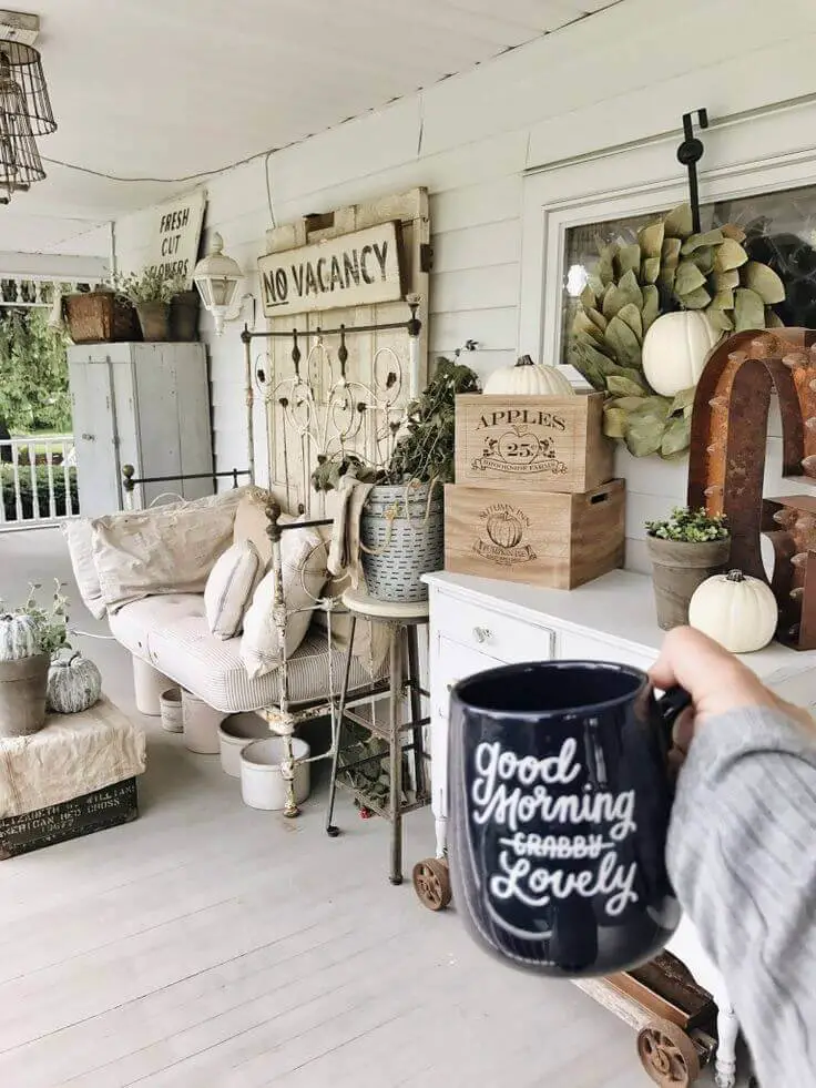 Shabby Chic Rustic Farmhouse Porch Decor