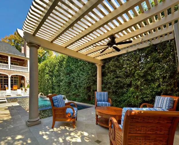  Pergola Style Patio with Bright Tones