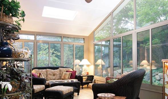 Enclosed Patio with a Cozy Seating Area