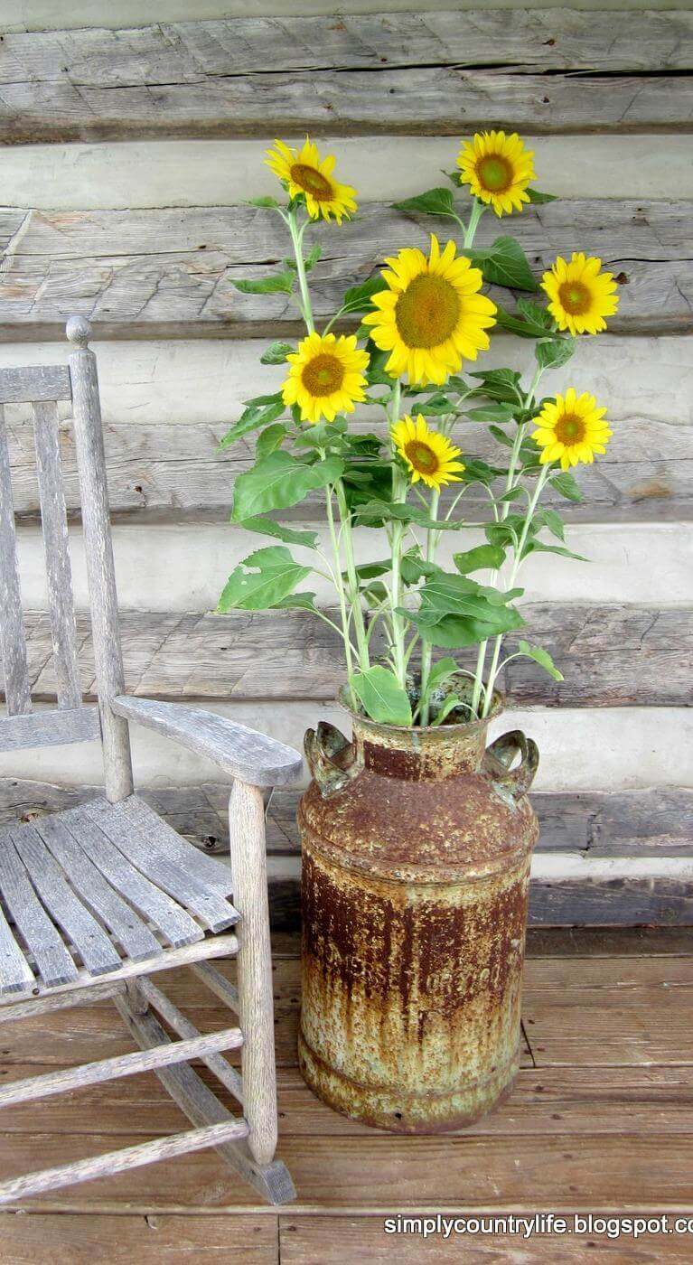Rusted and Rustic Standing Vase