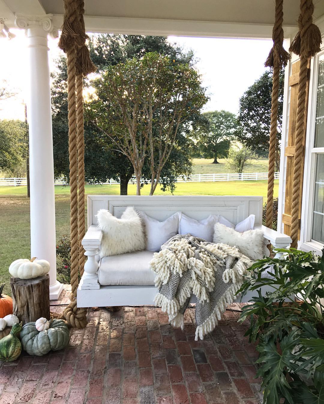 Comfy Bed Swing with a Rustic Flair