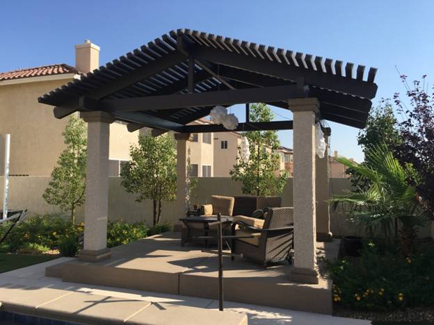 A Small Patio with Pergolas