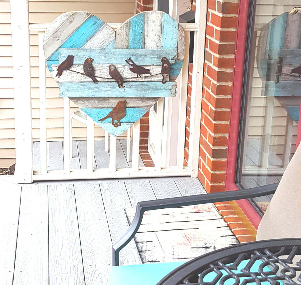  Handmade Bird Heart design - farmhouse front porch ideas