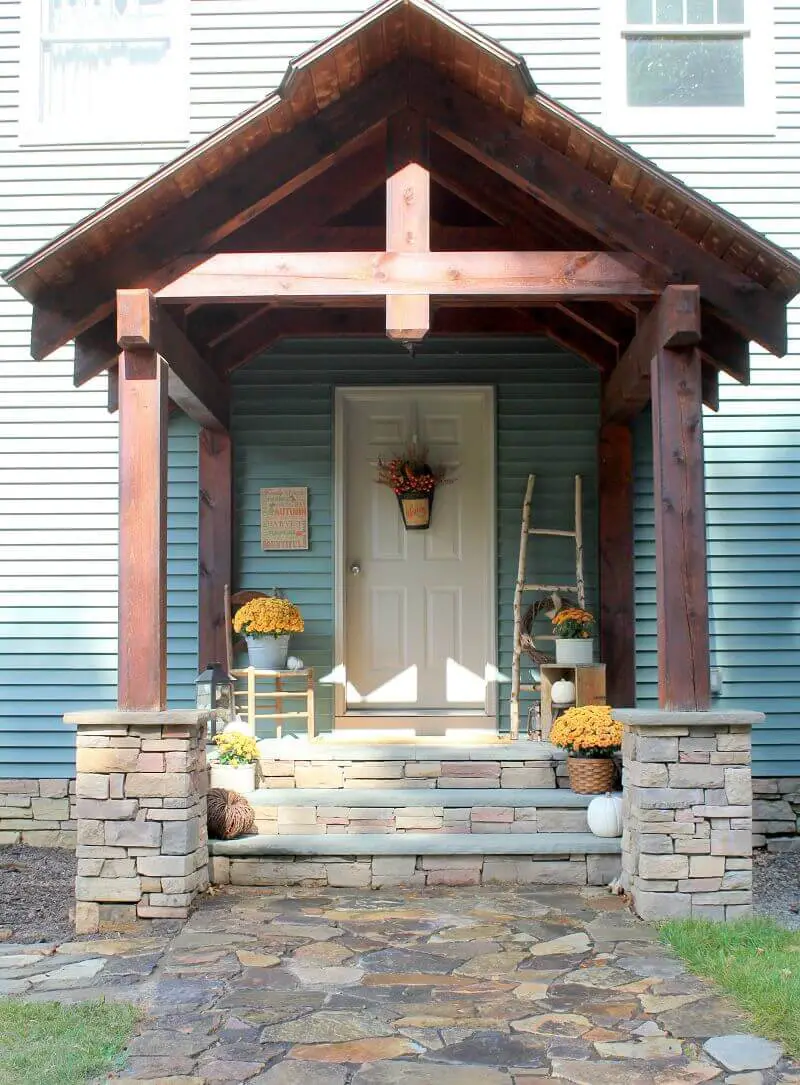 A Splash of Autumn Colors - farmhouse style front porch