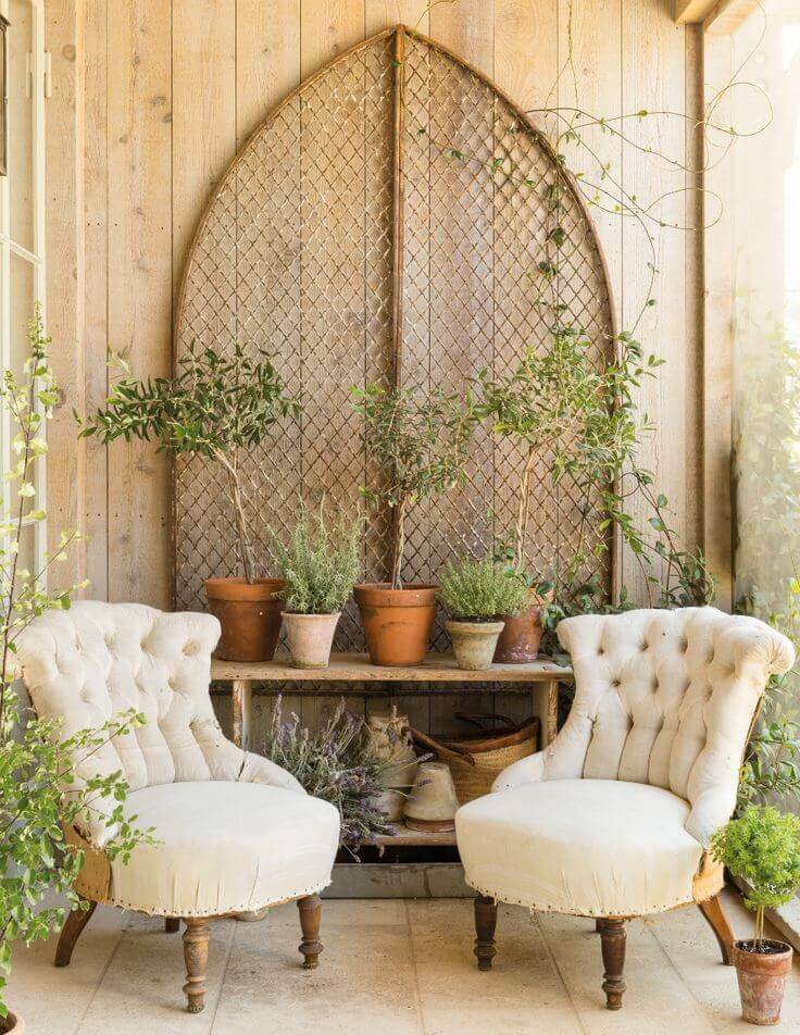 Rustic Porch Setting with a Secret Garden