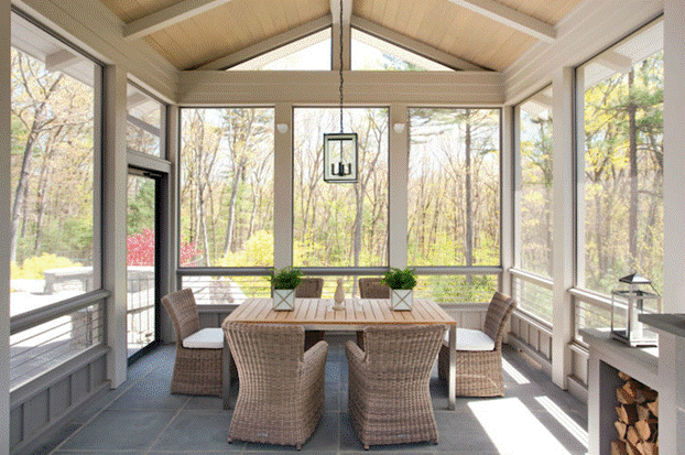 Enclosed Patio with an Earthy Charm
