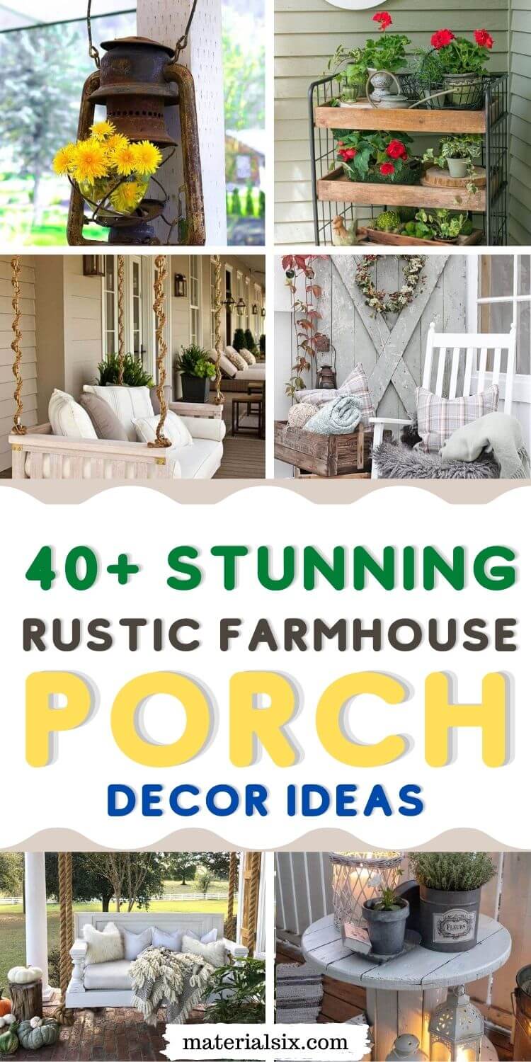 40+ Stunning Rustic Farmhouse Porch Decor Ideas