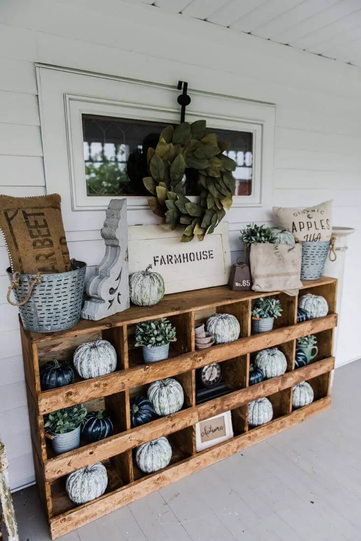 Farmhouse Wooden Porch Cabinet