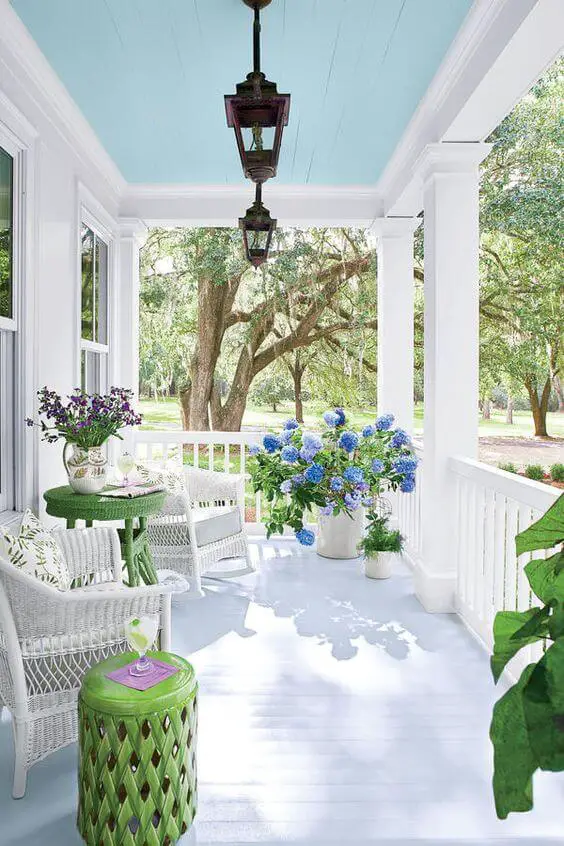 Front Porch Paint Color Ideas - Gray and Blue