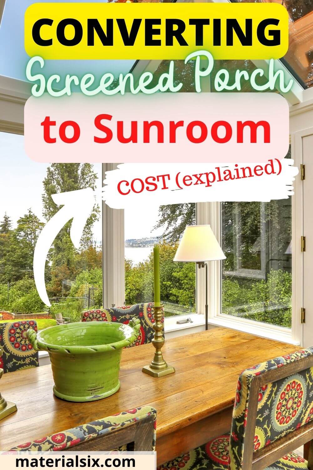 converting screened in porch to sunroom cost