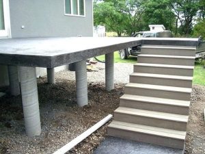 how to build a raised concrete deck