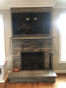 how to mount tv on a stone fireplace