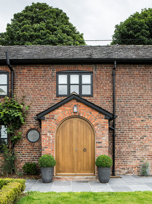 Natural Pine Brick house front door