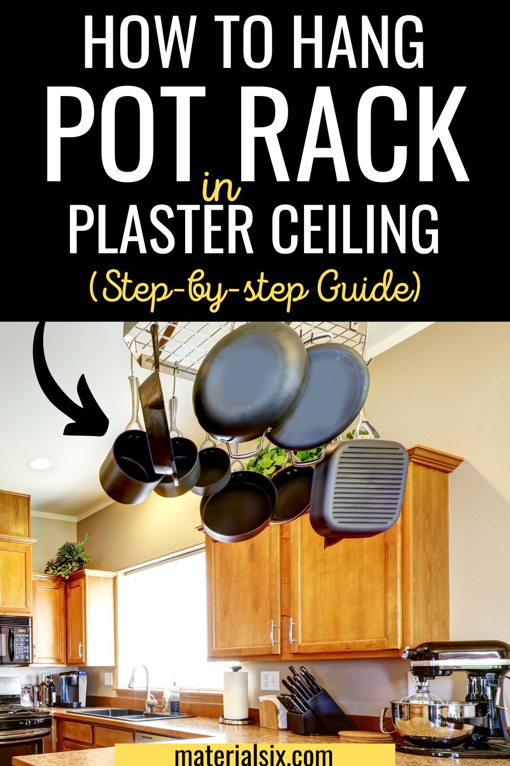 How to Hang Pot Rack in Plaster Ceiling