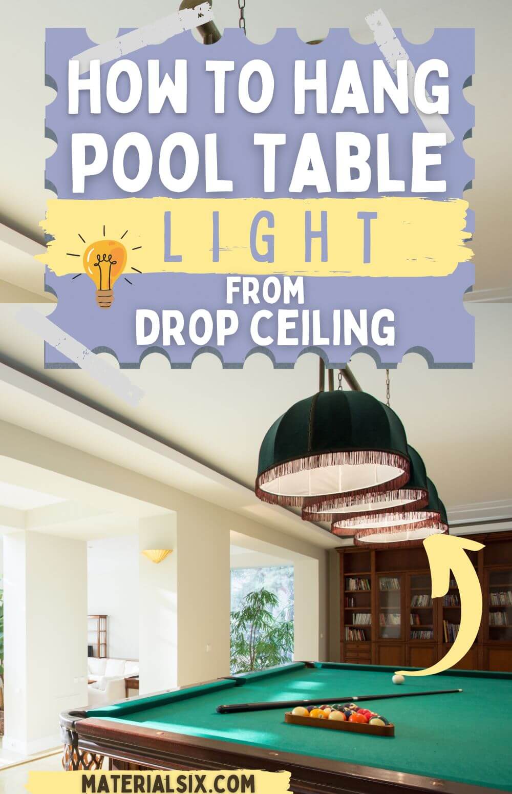 How to Hang Pool Table Light From Drop Ceiling