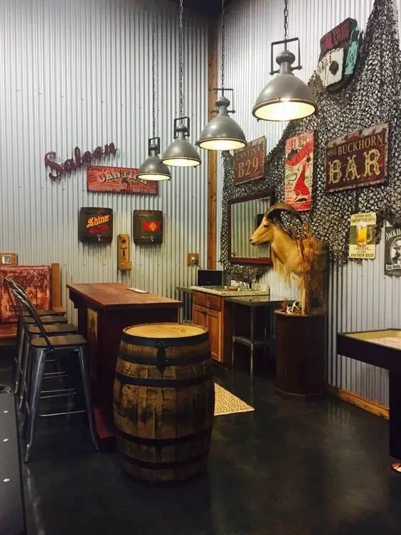 Industrial & Rustic Man Cave