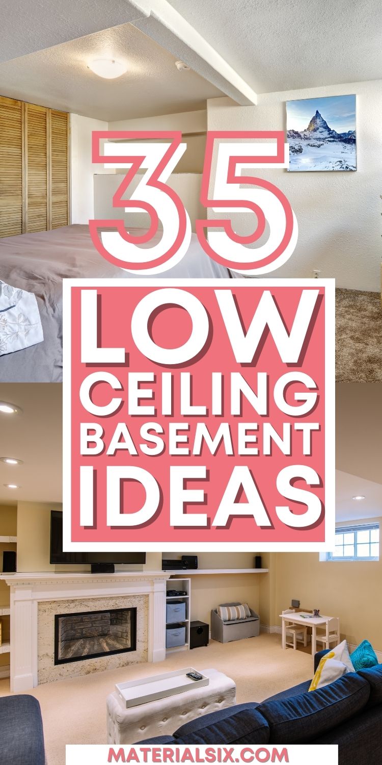 design ideas for basements with low ceilings