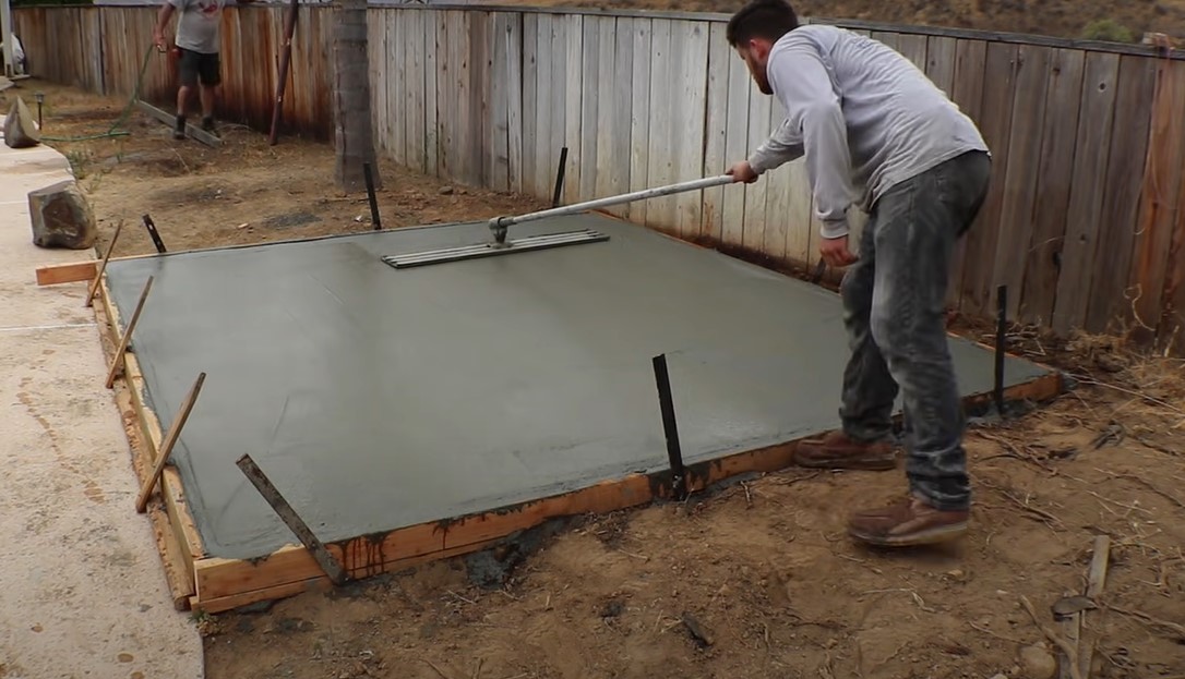 concrete slab for hot tub