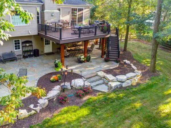 Landscaping under low deck