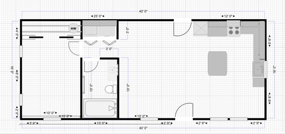 shed house 16x40 floor plan
