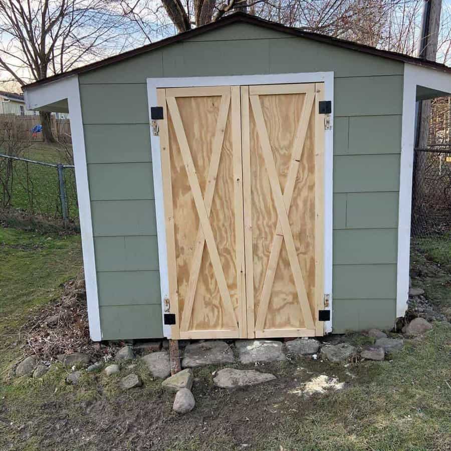 wooden shed door