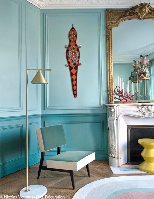  Parisian living room Turquoise walls