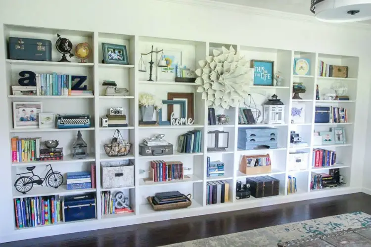 IKEA Storage Hacks - Billy Bookcase into Built-In Shelving
